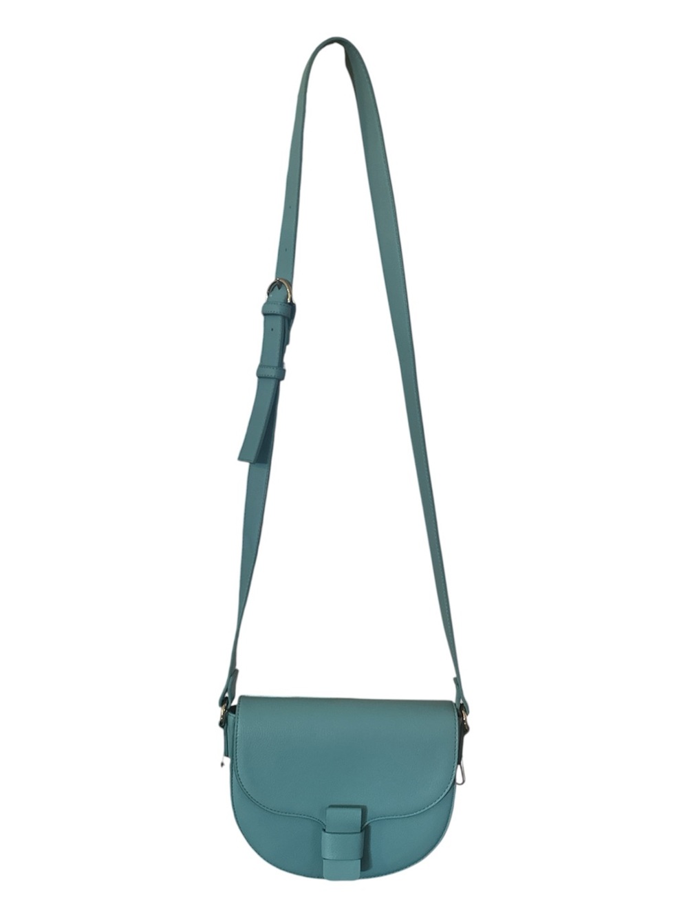 Structured Teal Saddle Crossbody Bag for Women